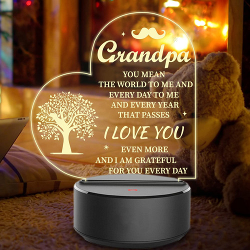 BEISHIDA Grandpa Gifts, Grandpa Birthday Gifts, Grandpa Gifts from Grandchildren Granddaughter Grandson Ideas, Engraved Night Light Present Fathers Day Christmas Thanksgiving Gifts from Grandkids