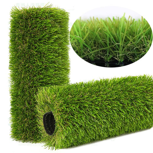 NINXANG Artificial Grass Rug Outdoor Indoor 1FTX1FT Fake Grass Carpet Green Synthetic Grass Turf 1.38 Inch Realistic Faux Grass Rug with Drain Holes for Garden Lawn Landscape Balcony Home Decor