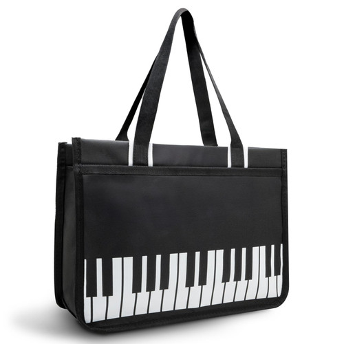 BestSounds Piano Bag, Zipper Waterproof Oxford Cloth Music Piano Accessories Book Bag Tote for Students Kids, Girls, Women, Gifts for Music Lovers Musicians (Black)