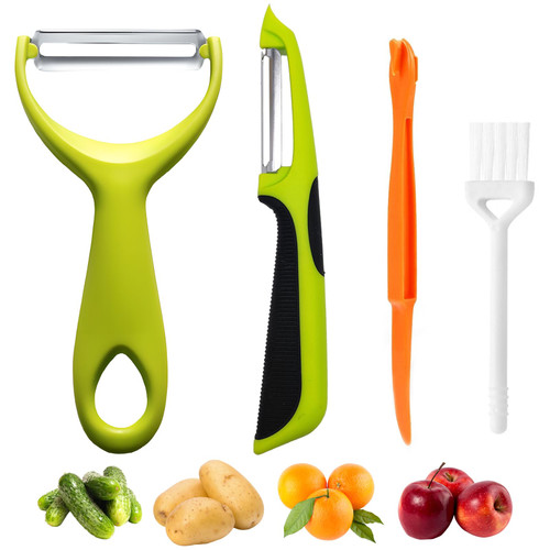 Trez Treamer 3pcs Vegetable Peeler for Kitchen Potato Peelers for Fruit Straight Blade Y Apple Peelers Orange Peeler Tool Zucchini Cucumber Peelers Cutter