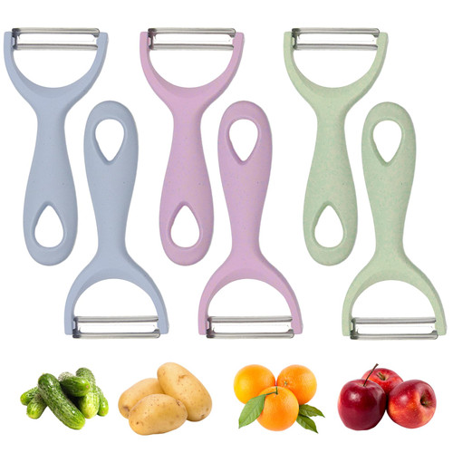 Trez Treamer 6-Pack Vegetable Peelers for Kitchen,Potato Peeler Set for Veggie Carrot Fruit Zucchini Cucumber Peeler Sharp Potatoes Peelers Bulk with Non-Slip Handle (Purple/Blue/Green)
