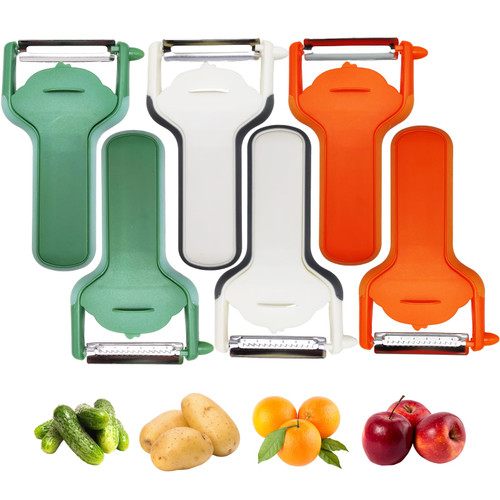 Trez Treamer 6-Pack Peelers for Kitchen,Apple Veggie Fruit Carrot Potato Y Peeler Zucchini Cucumber Julienne Peelers Cutter Safe Vegetable Peeler Bulk with Non-Slip Handle?3 Peeler+3 Julienne Peeler)