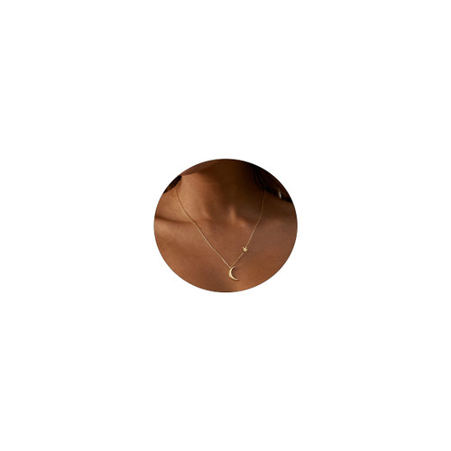 CAROVO Cute Gold Moon Star Pendant Necklace for Women 18K Gold Plated Dainty Simple Moon Star Style Crescent Pendant Chain Necklace Mooon Necklaces for Women Girls Jewelry Gifts CAROVO Cute Gold Moon Star Pendant Necklace for Women 18K Gold Plated Dainty Simple Moon Star Style Crescent Pendant Chain Necklace Mooon Necklaces for Women Girls Jewelry Gifts