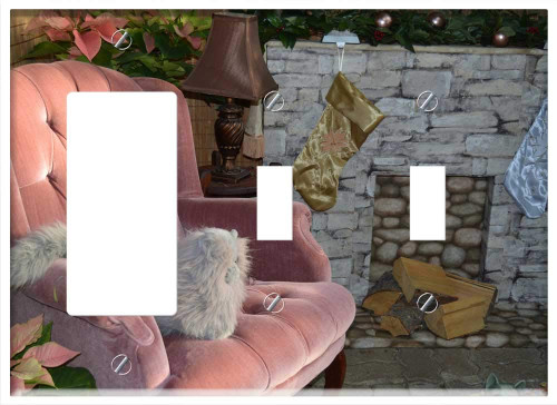 3-Gang 1-Rocker/GFCI 2-Toggle Combination Wall Plate Cover - Living Room Chair Sofa Fireplace Cozy Home