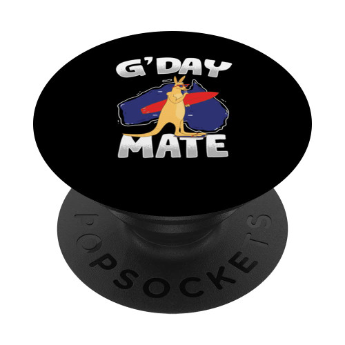 G'Day Mate | Australia Map Kangaroo Surfer | Aussie PopSockets Swappable PopGrip