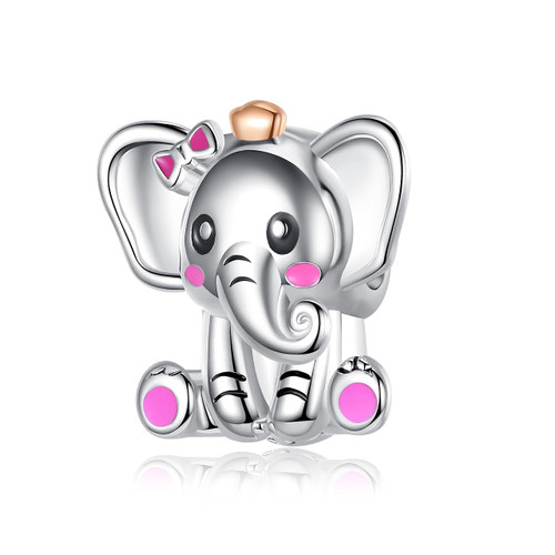 Alstade Cute Elephant Charm 925 Sterling Silver Charms fits Bracelets and Necklace Pendant Bead Charms Jewelry Gift for Women Girl Family Friends