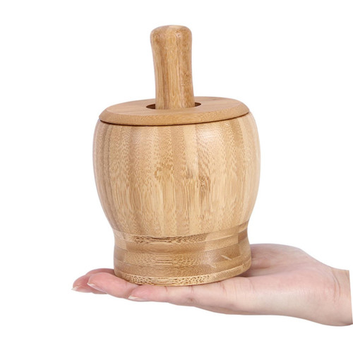 BESTOYARD Pestle Bowl Garlic Mortar Pestal Garlic Grinder Medicine Grinding Bowl Mortar Pestle Large Mortar and Pestle Garlic Crusher Garlic Pounder Kitchen Ginger Bamboo Grinding Pestle
