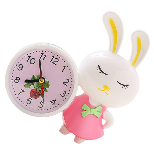 PRETYZOOM Sleep Timer Decorative Alarm Clock Animal Alarm Clock Bedroom Alarm Clock Non- Ticking Desk Clock Rabbit Figurine Loud Alarm Clock Alarm Clock Kids Child Plastic Bedside Clock Mute