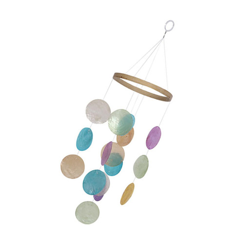 YARNOW Colorful Shell Wind Chimes Capiz Suncatcher Colored Capiz Wind Chime Sea Glass Shell Capiz Shell Wind Bells Coast Wind Chimes Shell Sea Hanging Beach Wind Chime Outdoor Bamboo Ring