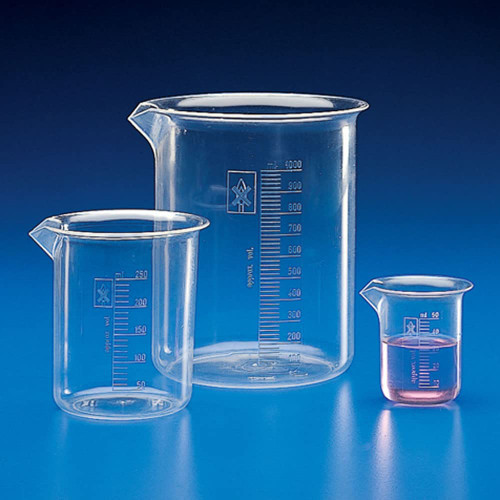Globe Scientific 601542-1 Polymethylpentene Griffin Style Low Form Beaker, Molded Graduations, 50mL Capacity