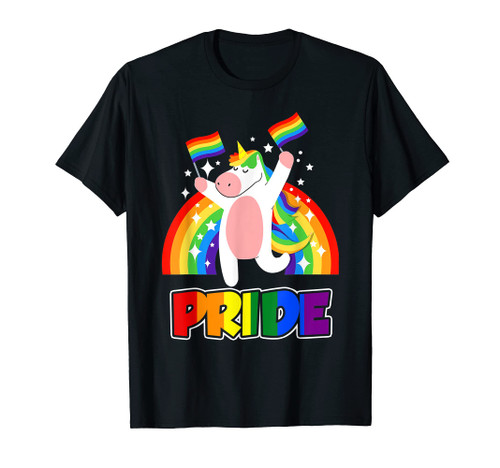 Pride Unicorn Rainbow Funny LGBTQ Gay Pride Awareness T-Shirt