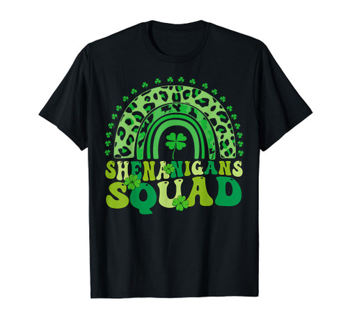Shenanigans Squad Irish Leopard Rainbow St Patricks Day 2024 T-Shirt