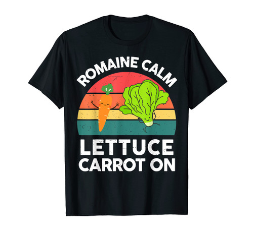 Vegan-Shirt Romaine Calm Lettuce Carrot On Men Women Funny T-Shirt Vegan-Shirt Romaine Calm Lettuce Carrot On Men Women Funny T-Shirt