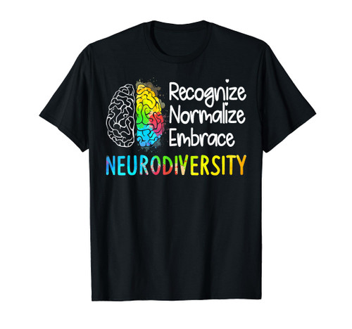 Neurodiversity - Autism Spectrum ASD ADHD Rainbow Brain T-Shirt