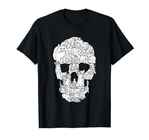 Cat Skull Kitty Skeleton Halloween Costume Tarot T-Shirt