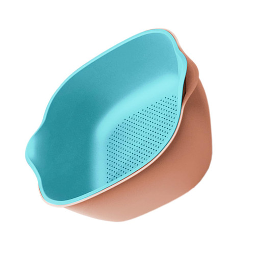 Ciieeo Food Containers Fruit and Vegetable Wash Rice Washer Bowl Mini Strainer Vegetables and Fruits Basket Vegetable Baskets Berry Strainer Drain Glass Colander Household Pink re-usable