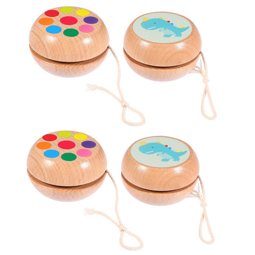 Toyvian 4pcs Wooden Yo-yo Educational Yo-yo Toy Unique Design Yo-yo Fine Workmanship Yo-yo Exercise Abilities Yo-yo Simple and Fun Yo-yo Boys Toys Yoyo Children's Toys Yo-yo Toys