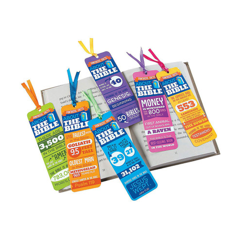Fun Express - Facts of The Bible Bookmark Assortment - Stationery - Bookmarks - Bookmarks - 24 Pieces