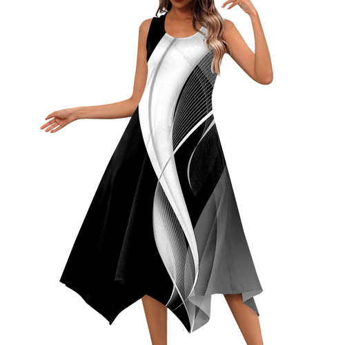 Womens Sundresses for Beach Vacation Casual Summer Dresses for Women 2024 Vacation Sleeveless Sundress Midi Loose Hankerchief Hem Beach Dress Tank Dress Black XX-Large Womens Sundresses for Beach Vacation Casual Summer Dresses for Women 2024 Vacation Sleeveless Sundress Midi Loose Hankerchief Hem Beach Dress Tank Dress Black XX-Large