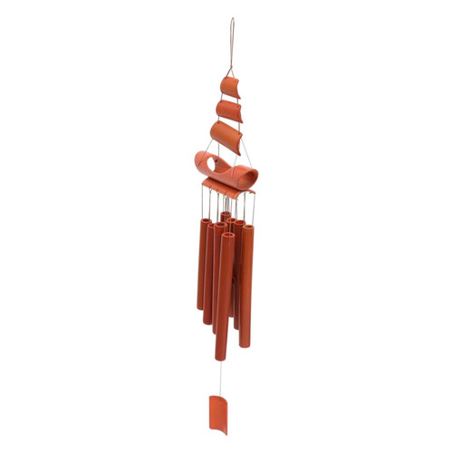 FUNOMOCYA Bamboo Wind Chimes Sailboat Wind Chime Tube Wind Chimes Vintage Wood Wind Chime Cylinder Wind Bell Handmade Wind Chimes Wood Wall doorbell Bird Wind Bell Hallway Wind Charm Pendant