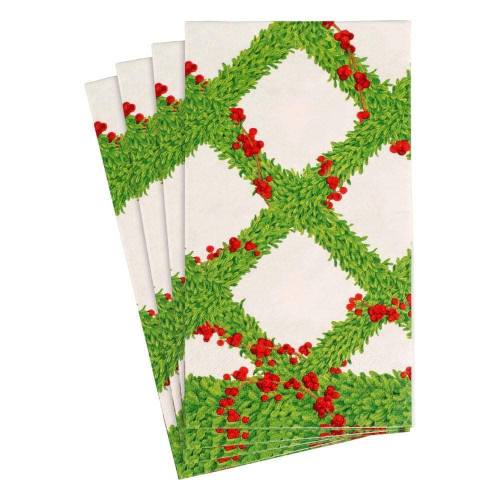 Caspari Boxwood Trellis Paper Guest Towel Napkins - 15 Per Package
