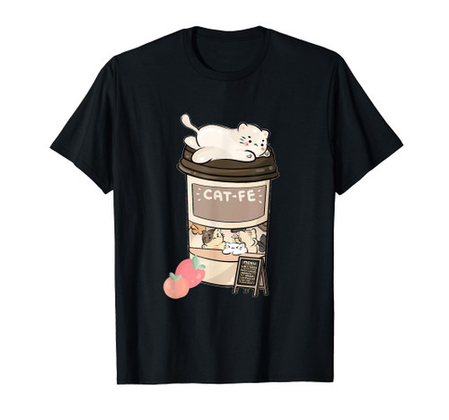 Cute Cat Cafe, Kawaii Cat Coffee, Anime Neko Kitty, Cat Puns T-Shirt