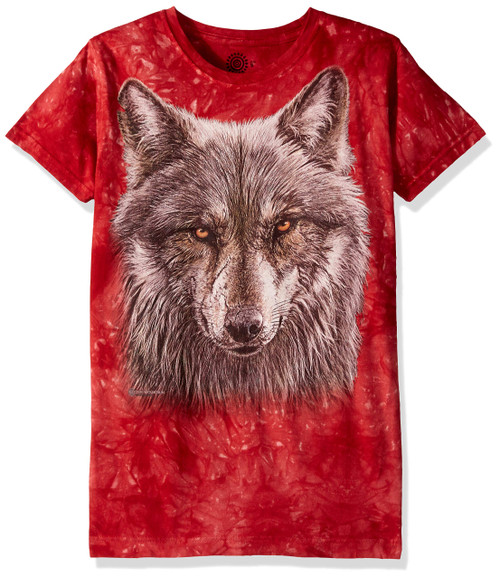 The Mountain Unisex-Adult's Warrior Wolf, red, Small The Mountain Unisex-Adult's Warrior Wolf, red, Small