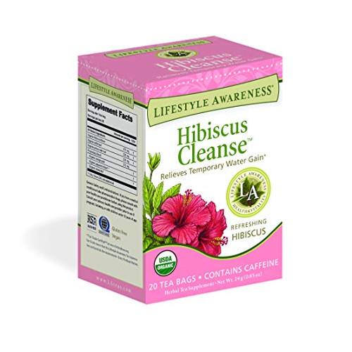 Lifestyle Awareness Hibiscus Cleanse Tea, Contains Caffeine , 20 Tea Bags, Pack of 6