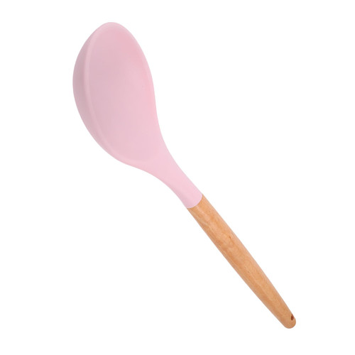 Zerodeko Kitchen Utensils Silicone Cooking Spoons Silicone Scraper Grey Spatula Turner Silicone Shovel Spatula Japanese Turner Spatula Silicone Spoon Turning Tool Wooden Non Stick