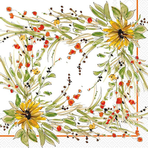 Ideal Home Range Fall Sunflower Party Napkins - 40 Count | 2 Packs of 20CT Cocktail Napkins | Sunflower Medley Design, 5' x 5', Multicolor