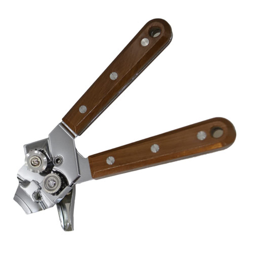 KJHBV top Stainless steel Multifunction tin opener grip jar opener manual fruit jar manual can opener grasp beer can opener jar wooden handle bottle opener Kitchenware tin cover