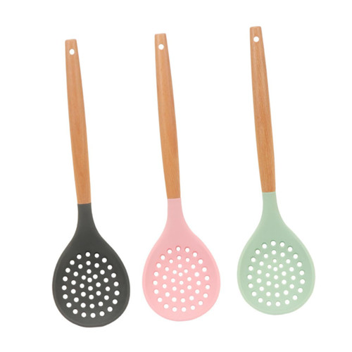 UTHCLO Kitchen Colander 3pcs Silicone Colander Metal Cooking Spoon Spider Ladle Skimmer Colander Slotted Ladle Skimmer Strainer Slotted Spoon Strainer Pasta Spoon Mesh Filter Screen
