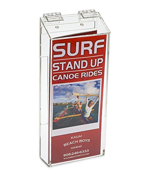 Source One Outdoor Brochure Holder 4 x 9 x 2 Inches Clear Acrylic Wall Mounting Literature Dispenser (S1-TRI-OUTD.)