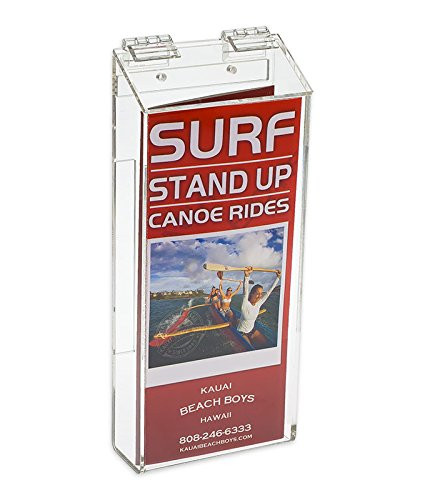 Source One Outdoor Brochure Holder 4 x 9 x 2 Inches Clear Acrylic Wall Mounting Literature Dispenser (S1-TRI-OUTD.)