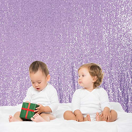 PartyDelight Lavender 4ftx8ft Sequin Photography Backdrop, Sequin Photo Booth Backdrop, Lavender Sequin Backdrop, Ceremony Backdrop, Wedding Backdrop, Photo Prop