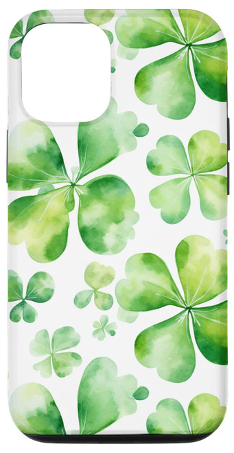 iPhone 15 St Patty's Day Green Irish Shamrock Four Leaf Clover. Case