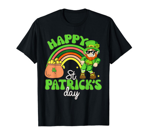 Happy St Patricks Day Lucky Leprechaun Dance Irish Rainbow T-Shirt