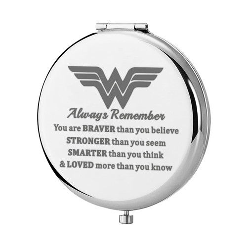 KEYCHIN Heroine Pocket Mirror Diana Fans Gift You are Braver Stronger Smarter Than You Think Heroine Compact Mirror for Women Girls (Heroine Mirror)