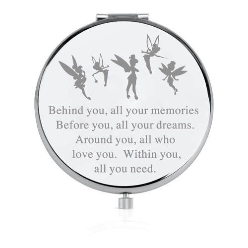 FEELMEM Princess Tinker Bell Inspired Gift Behind You All Your Memories Compact Makeup Mirror Gift