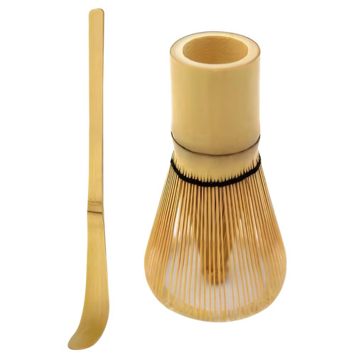 Bamboo Matcha Whisk,Matcha Whisk and Matcha Spoon, Natural Bamboo Matcha Whisk Easy Turns Organic Green Powder Into Matcha Tea Matcha Mixer and Spoon for Matcha Tea Lover Gift