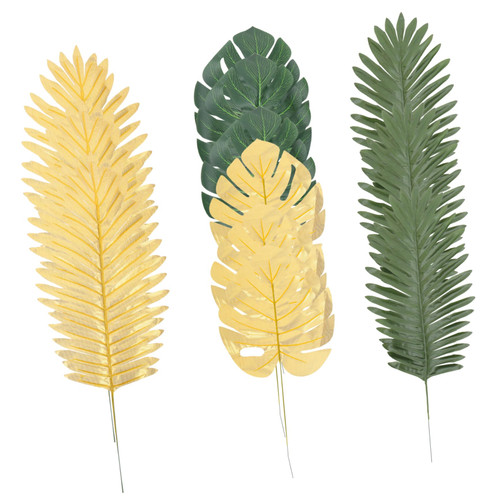 Cabilock 12pcs Simulated Plant Leaves Simulation Leaf Adornment Dining Table Decor Hawaii Decor Leaves Props Tropical Faux Leaves Monstera Leaves Large Fake Plant Iron Posing Artificial