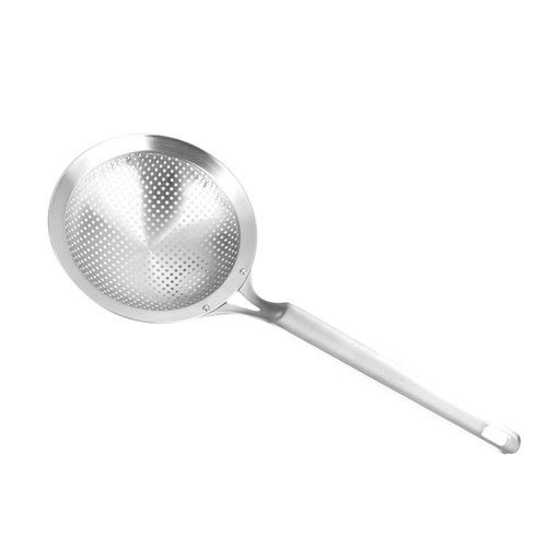SHOWERORO Metal Strainer Stainless Noodle Strainer Fine Colander Skimmer Ladle Pasta Spoon Slotted Skimmer Pasta Strainer Kitchen Colander Metal Spoons Kitchen Strainer Fat Mesh Filter