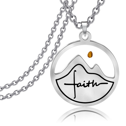 KEYCHIN Faith Mustard Seed Mountain Necklace Religious Gift Cross Faith Mustard Seed Mustard Seed Jewelry Necklace Christian Gift For Women Girls (Faith Mountain NK-S) KEYCHIN Faith Mustard Seed Mountain Necklace Religious Gift Cross Faith Mustard Seed Mustard Seed Jewelry Necklace Christian Gift For Women Girls (Faith Mountain NK-S)