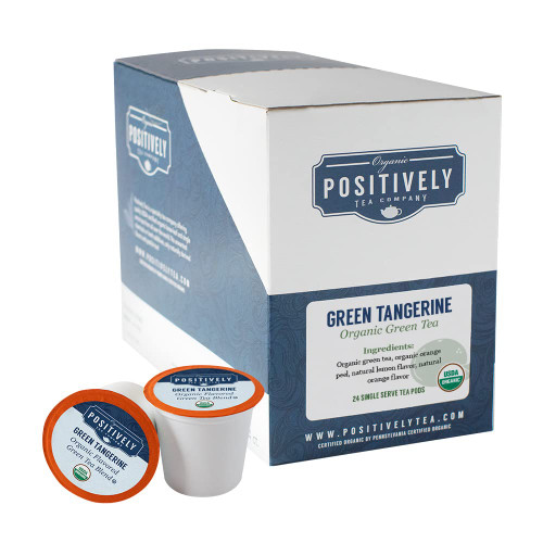 Organic Positively Tea Company, Green Tangerine Green Tea, K-Cup Compatible, 24 Pods