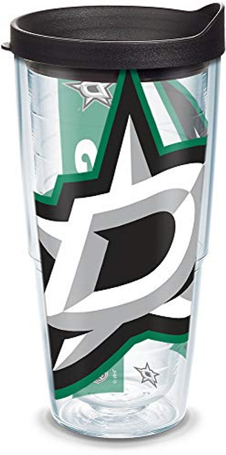 Tervis 1105441 NHL Dallas Stars Colossal Tumbler with Wrap and Black Lid 24oz, Clear Tervis 1105441 NHL Dallas Stars Colossal Tumbler with Wrap and Black Lid 24oz, Clear
