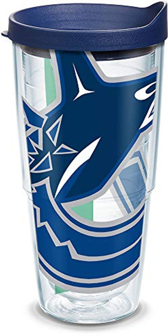 Tervis 1105377 NHL Vancouver Canucks Colossal Tumbler with Wrap and Navy Lid 24oz, Clear Tervis 1105377 NHL Vancouver Canucks Colossal Tumbler with Wrap and Navy Lid 24oz, Clear