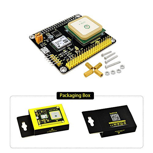 Keyestudio GPS Shield Founder Expansion Board with Antenna and 40 Channels for Raspberry Pi 3
