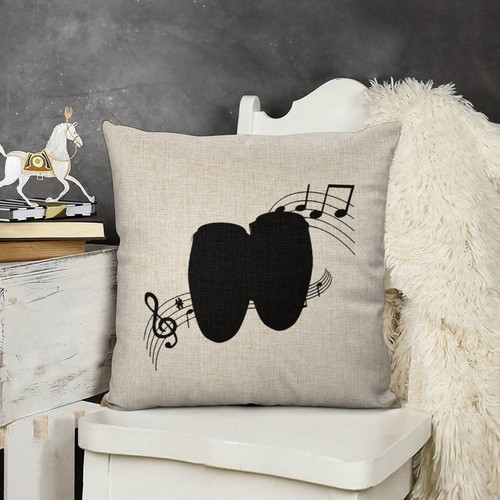 RightMea Conga Cotton Linen Throw Pillow Covers 20 X 20 Inch - Music Instrument Musical Cushion Case - Conga Music Notes Pillow Case for Bed Sofa Couch