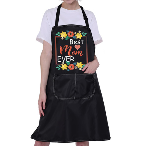 CMNIM Mom Gifts Apron Mom Cooking Apron Best Mom Ever Gifts Apron Mom Kitchen Aprons with Pocket Funny Mom Aprons Mothers Day Gifts (best mom ever aprons)
