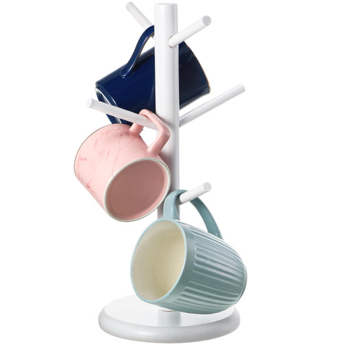 Patelai Coffee Mug Tree with 6 Hooks Wood Mug Holder Tree Mug Stand Hanger Kitchen Coffee Mug Tree Countertop Tea Cups Holder Stand 14 Inch Removable Mug Stands(White) Patelai Coffee Mug Tree with 6 Hooks Wood Mug Holder Tree Mug Stand Hanger Kitchen Coffee Mug Tree Countertop Tea Cups Holder Stand 14 Inch Removable Mug Stands(White)